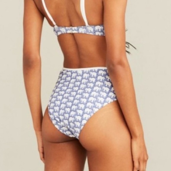 NWT Roller Rabbit Women's The Original Hathi Print High Waist Bikini Bottom XL - Picture 4 of 11